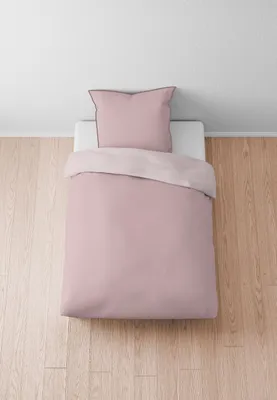 Produktbild von biberna Mako-Satin Bettwäsche 0615211 FEINE STREIFEN color: rose, size: 1x 155x220 cm + 1x 80x80 cm