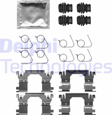 Produktbild von DELPHI LX0701 Zubehörsatz Scheibenbremsbelag Vorne für NISSAN Qashqai II (J11, J11) für OPEL GRANDLAND X (A18) für RENAULT Kadjar (HA, HL)
