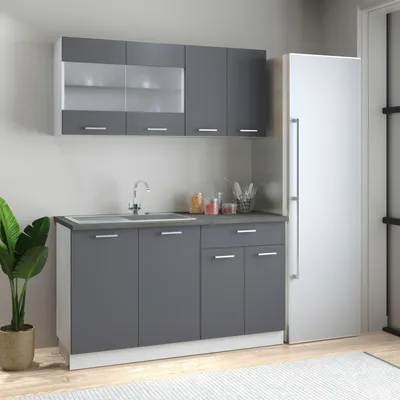 Produktbild von VCM 4-tlg Singleküche | Maße H. 145 x B. 140 x. T. 46 cm | Arbeitsplatten optional in versch. Farben und Größen erhältlich | Komplettküche - Esilo