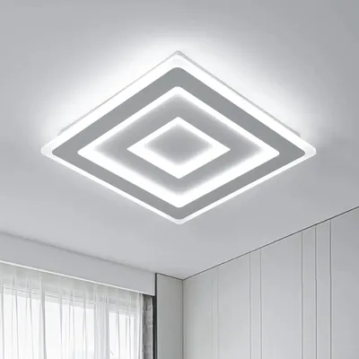 Produktbild von LED-Deckenleuchte A6413 - Modernes quadratisches Design - 42 W - Acryl - Kaltweiß - Nicht dimmbar - Weiß