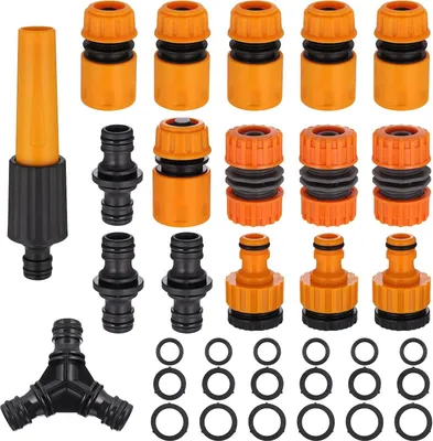 Produktbild von Schlauchverbinder Set, 1/2 Zoll ABS-Material Gartenschlauch Anschluss Set, Schlauchverbinder Leckfrei für Gartenschlauch Wasserhahn mit Gewinde