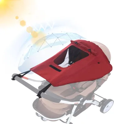 Produktbild von Kinderwagen Sonnenschutz, 50+ UV-Schutz, wasserdicht, mit Sichtfenster, einfache Montage