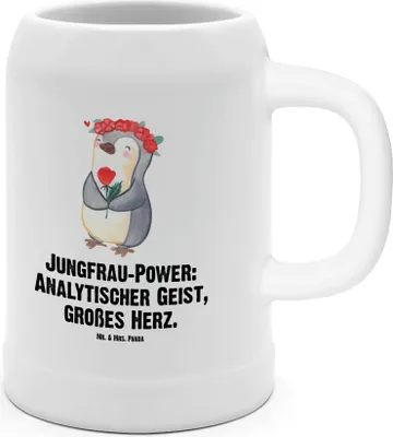 Produktbild von Mr. & Mrs. Panda Krug Jungfrau Astrologie - Weiß - Geschenk, Geschenke für Frauen, Bierhumpen, Tierkreiszeichen, Bierbecher, Geburtstagsgeschenk, Sternzeichen, Aszendent