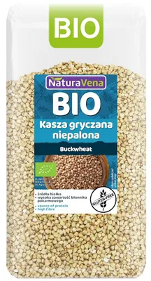 KASZA GRYCZANA NIEPALONA BEZGLUTENOWA BIO 500 g - NATURAVENA