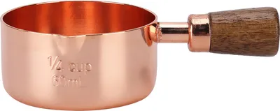Obrázek produktu pro Pánev s dřevěnou rukojetí, růžově zlatá nerezová ocel, do kuchyně, 1/4 šálku