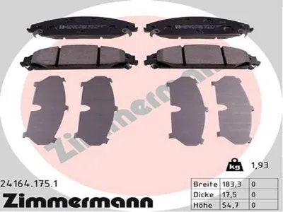 Produktbild von ZIMMERMANN Bremsbeläge Satz Vorne Bremsklötze für CHRYSLER 300 C Touring (LX, LE) 24164.175.1