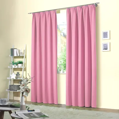 Produktbild von heimtexland ® 2 Stück Thermo Verdunkelungsvorhänge Sonnenschutz Kälteisolierung Verdunkelungsgardinen Kräuselband Vorhang Typ139 Rosa HxB 245 x 135 cm