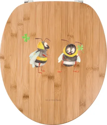 Produktbild von Mr. & Mrs. Panda klo deckel Hummeln Kleeblatt - Transparent - Geschenk, WC-Sitz, glücklich sein, Spruch Fröhlich, Biene, wc sitz motiv, Brille, Gute Laune, Klo-Deckel