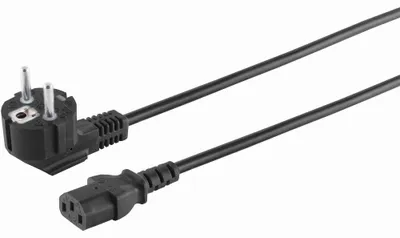 Image de S/CONN maximum connectivity Câble de raccordement au réseau, fiche à contact de protection 90° sur prise pour appareils froids, 230 V pour appareils froids, CEE7/7-C13, VDE, 2,0m (60007)
