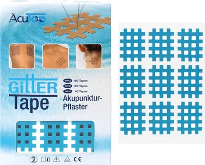 Produktbild von AcuTop Gitter Tape Typ A, AcuTop Gitter Tape, auch Akupunktur Pflaster genannt werden auf Schmerz-, Trigger- oder..., CE, 180 Stück(e), Box