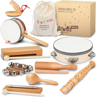 Productafbeelding van Muziekinstrumentenset voor peuters: Educatief houten speelgoed