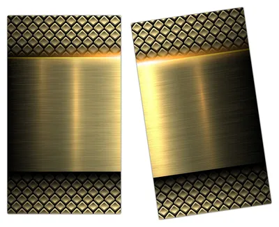 Produktbild von Spritzschutz Herdabdeckplatte Schneidebrett aus Glas Metallhintergrund Gold 2-Teilig (60x52cm)
