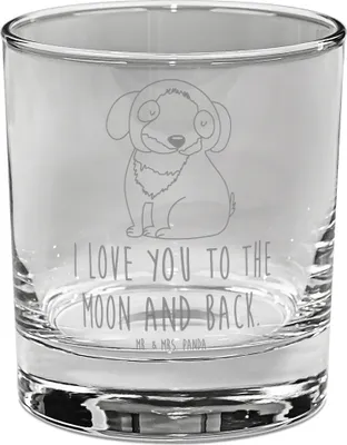 Produktbild von Mr. & Mrs. Panda Glas Hund Entspannen - Transparent - Geschenk, Liebe, Tierliebhaber, Trinkglas, Cocktailglas, Longdrinkglas, gravur, Entspannt, Hundeliebe, Tumbler