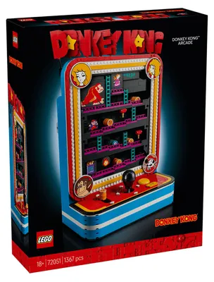 Productafbeelding van LEGO Super Mario Donkey Kong Arcade – Interactief 3D-model voor volwassenen met joystick en vaten, ideaal voor retro-kamerdecoratie – Verzameling gaming-memorabilia – Cadeau voor gamers vanaf 18 jaar – 72051
