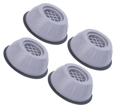 Zdjęcie produktu dla 4 szt. podkładek pod nóżki pralki, 10 cm, szare, wytrzymałe, amortyzujące wstrząsy, stabilizatory do pralki