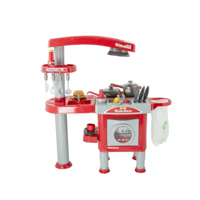Image de Jouet G21 Cuisine pour enfants grande avec accessoires rouge