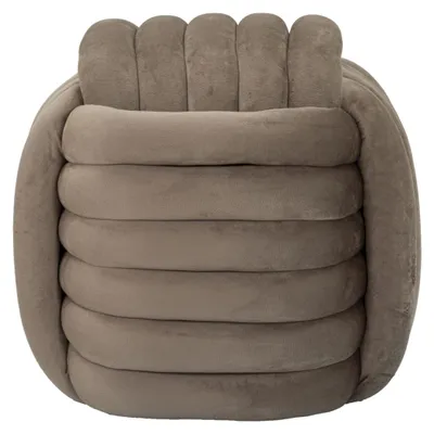 Image de Pouf Softy en velours gris — 45×45×45 cm