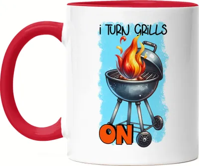 Produktbild von I Turn Grills On BBQ Grillen lustiges Grill Humor Tasse Rot