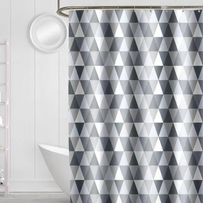 Produktbild von Duschvorhang 200 x 220 cm (200 cm Breite, 220 cm Höhe), wasserdichtes antibakterielles Polyestergewebe, schimmelhemmend, maschinenwaschbar, mit 12 Duschvorhangringen