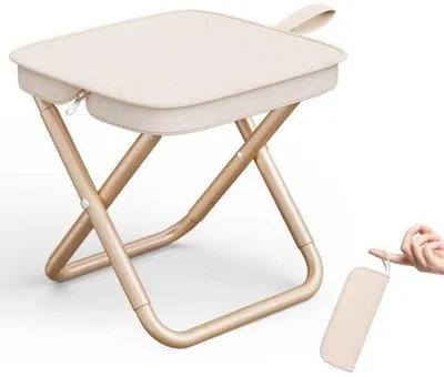 Immagine prodotto di Unyqoos®: Sgabello pieghevole – Sgabello portatile pieghevole realizzato in tessuto Oxford e tubi d'acciaio resistenti, leggero, compatto e ideale per campeggio, pesca, picnic e spiaggia