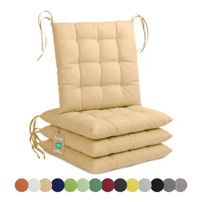 Produktbild von Lavea® Sitzkissen 40x40 cm, 4er Set, Sand - mit Stoffbändern, Outdoor & Indoor, waschbare Stuhlkissen für Garten, Balkon, Terrasse & Esszimmer