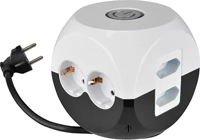 Immagine prodotto di PLUG-IN PLUG-IN PLUG-IN PLUG-IN CUBE 4+2-fold 2 Euro e 4 Schuko