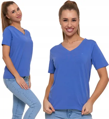 Immagine prodotto di Moraj - T-shirt blu - T-shirt da donna, taglia M - T-shirt in cotone - T-shirt con scollo a V