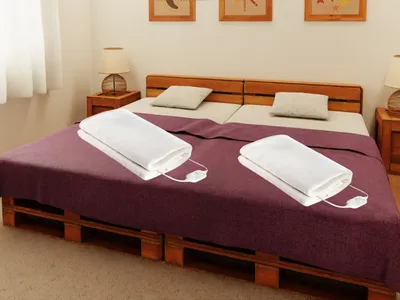 Produktbild von 2 Stk. elektrische Fleece Unterdecken, weiche Heizdecken waschbar, Wärmetherapie