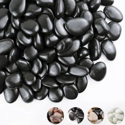 Produktbild von Dekosteine Schwarz 9 kg - Polierte Kieselsteine für Pflanzen und Dekoration