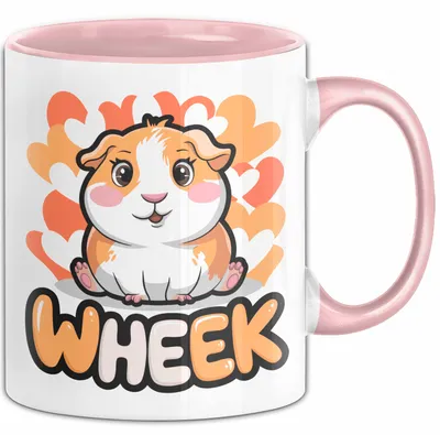 Produktbild von Meerschweinchen Tierliebhaber Tasse Geschenk Lustige Geschenkidee Spruch Wheek (Rosa)