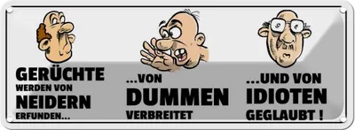 Produktbild von vianmo Blechschild 10x27 cm Gerüchte werden Beruf Arbeit