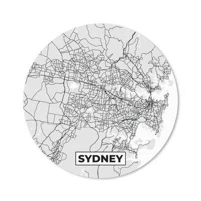 Produktbild von MuchoWow® Mauspad Mousepad Sydney - Stadtplan - Schwarz und Weiß - Karte 40x40 cm - Mousepads - Maus Mat - Pad - Mausunterlage - Schreibtisch Accessoires