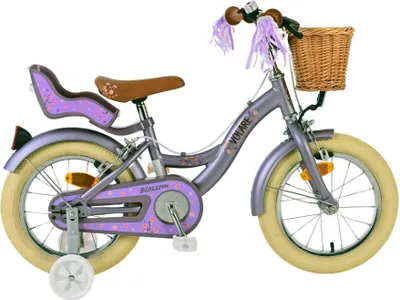 Produktbild von Volare Blossom Kinderfahrrad für Mädchen - 14 Zoll in Lila mit Zweihandbremsen