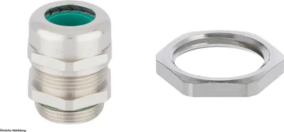 Productafbeelding van LAPP schroefkoppeling, halogenvrij, met moer, M16x1,5, messing (CuZn), vernikkeld, schroefdraadlengte 7,0 mm - 1 stuk