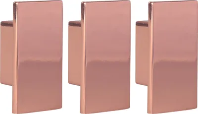 Produktbild von Natural Goods Berlin Möbelgriffe RECHTECK, 16mm Lochabstand, Schrankknöpfe passend für 15-22mm Türstärken, Griffe für Küchenschränke, Kommoden, Sideboard etc., Roségold (glänzend), 3 Stück
