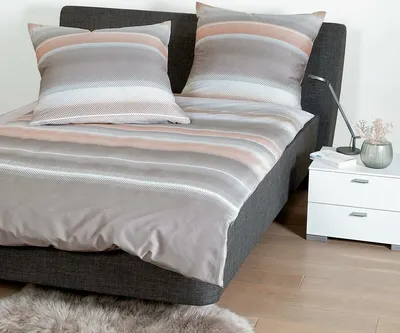 Produktbild von Janine Mako-Satin Bettwäsche moments 98079 taupe koralle 240x220 cm + 2x 80x80 cm
