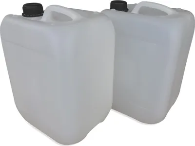 Produktbild von 2 x 10 Liter 10 L Trinkwasserkanister Kunststoffkanister Kanister dicht natur DIN45 (2x10knn45)