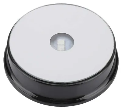 Productafbeelding van LED-verlichtingsbasis - 7 lichtgevende kleuren - Geschikt voor kristallen en glaswerk - Rond, op batterijen