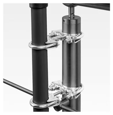 Produktbild von Sonnenschirmhalter für Balkongeländer im 2er Set aus Metall für runde Geländer