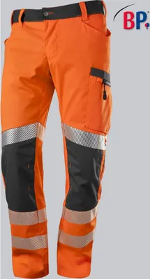 Produktbild von BP Leichte Warnschutz-Stretchhose m. Knietaschen f. Herren 2043 Gr. 60n warnorange/anthrazit