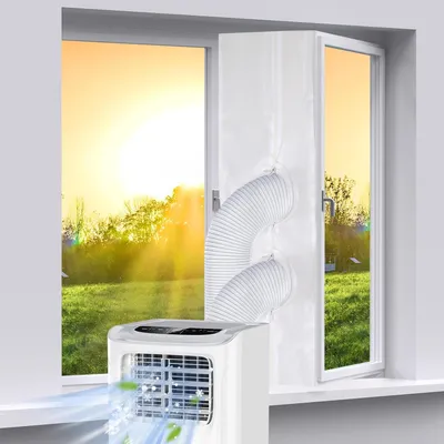 Produktbild von Fensterabdichtung 400cm für Klimaanlage & Trockner, luftdicht, schallabsorbierend, Anti-Insekten Schutz, wiederverwendbar
