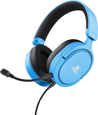 Produktbild von Trust Gaming Headset GXT 498B Forta Offiziell Lizenziert für PlayStation 5, Nachhaltig, PS4 / PS5 Headset, 1,2 m Kabel, Abnehmbares Mikrofon, Verstellbarer Kopfbügel, Over-Ear Kopfhörer, Blau