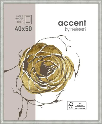 Obrázok produktu pre Nielsen Ascot drevený rám na fotografie 40 x 50 cm, strieborný