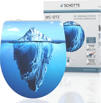 Produktbild von SCHÜTTE Duroplast HG WC Sitz ICEBERG, Toilettendeckel mit Absenkautomatik und Schnellverschluss, Toilettensitz