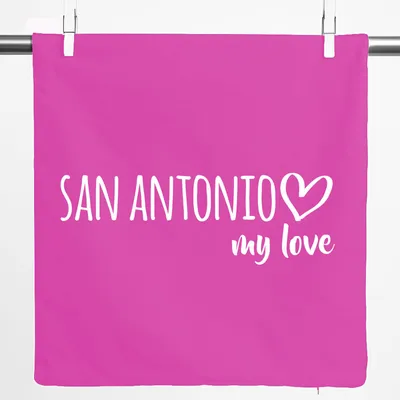 Produktbild von Huuraa Kissenbezug San Antonio my love 40x40cm Fuchsia Baumwolle Dekokissenbezug Geschenkidee