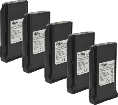 Produktbild von vhbw 5x Akku kompatibel mit Icom IC-F3163T, IC-F33GT, IC-F33GS 56, IC-F33GS, IC-F33G, IC-F33 Funkgerät, Walkie Talkie (2500 mAh, 7,4 V, Li-Ion)