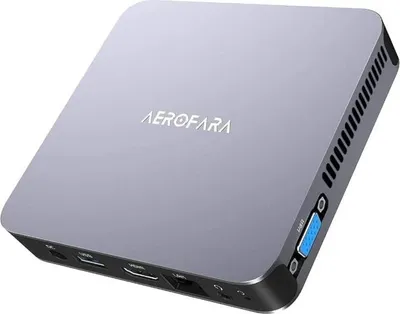 Immagine prodotto di Aero 2 Pro Mini PC Desktop Computer Windows 10 Pro con processore Intel 10nm N5105 di 11a generazione (fino a 2,9Hz) 8GB LPDDR4 / 256GB SSD, HDMI 2.0 4K 60Hz + VGA Dual Display, Dual WiFi, 3 * USB 3.0