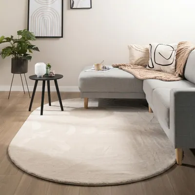 Image de Volero - Tapis ovale à poils courts – Cozy Crème - 120x170cm