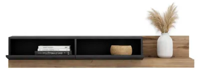 Produktbild von Cajetani - Fernsehschrank, 180x37x30h cm Anthrazit Schwarz, 2 Türen