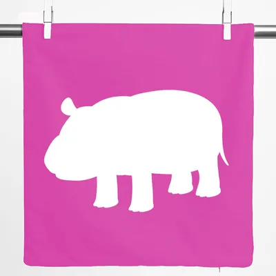 Produktbild von Huuraa Kissenbezug Nilpferd Silhouette 40x40cm Fuchsia Baumwolle Dekokissenbezug Geschenkidee